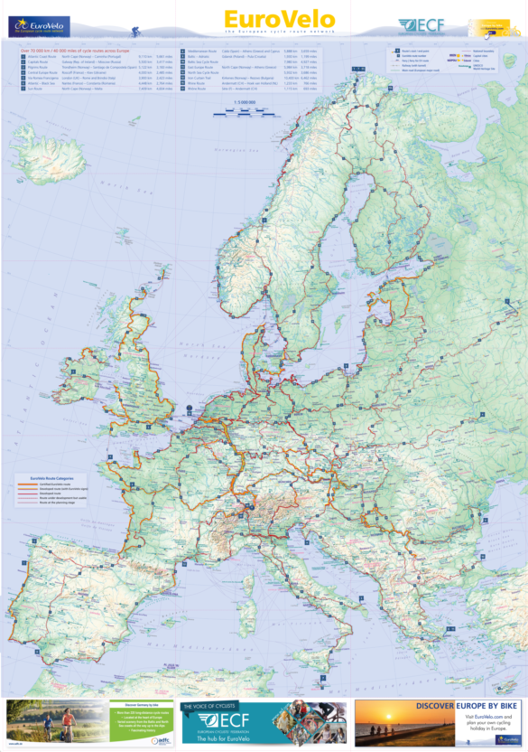 Crna Gora na mapi EuroVelo8 rute